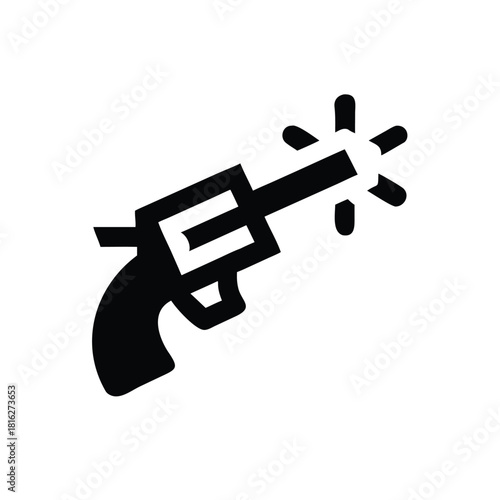 Futuristic Black Revolver Graphic Icon