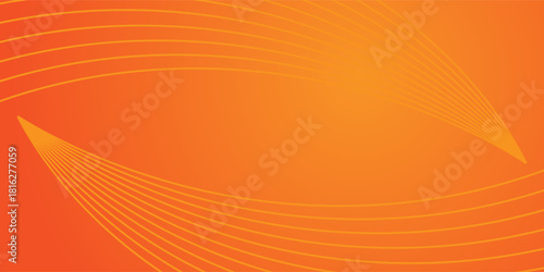 Vector abstract background with dynamic orange waves, lines and particles. vector