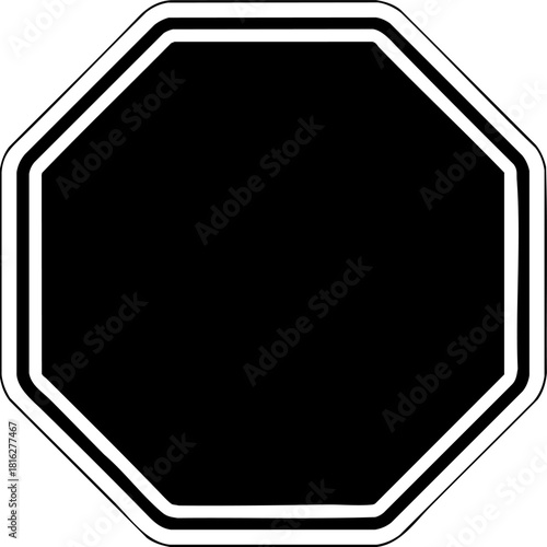Black Octagon Warning Seal for Nutritional Food Labeling