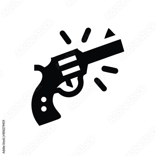 Revolver Icon with Burst of Energy