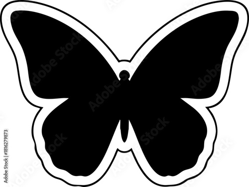 Black Butterfly Silhouette Icon Symbol Graphic Design
