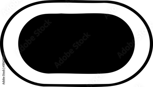 Minimalist black oval shape frame graphic design element