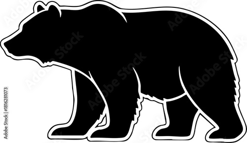 Black Bear Silhouette Vector Graphic Icon Design