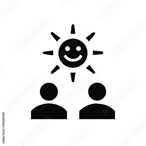 People with Happy Sun Icon