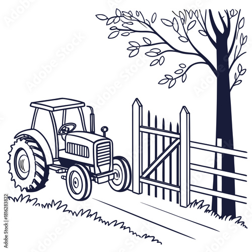 Tractor with Fence Gate 1