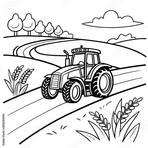 Tractor on Farm Road