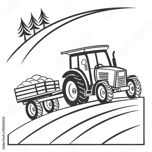 Tractor with Tool Rack