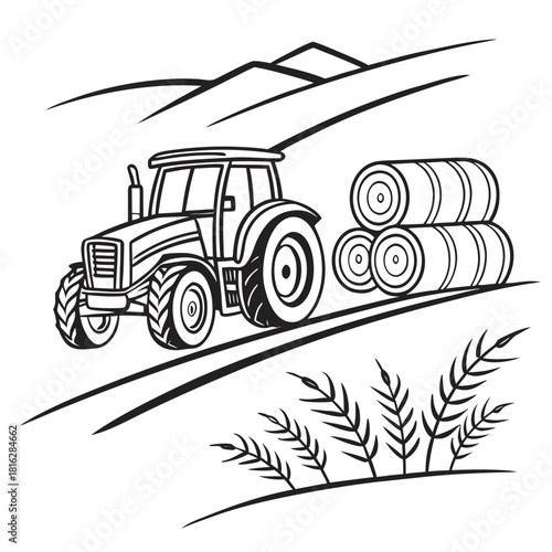 Tractor with Hay Bale 1