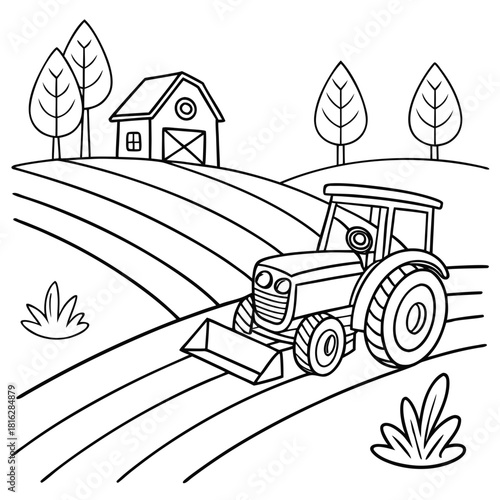 Tractor with Plow