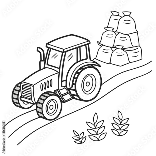 Tractor with Seeds Bag 1