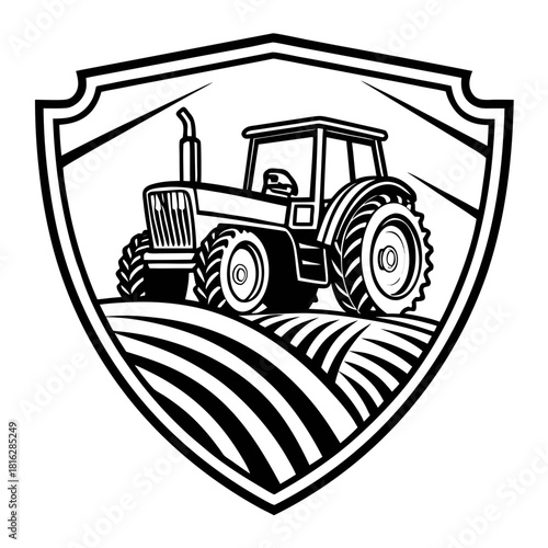 Tractor in Farm Badge