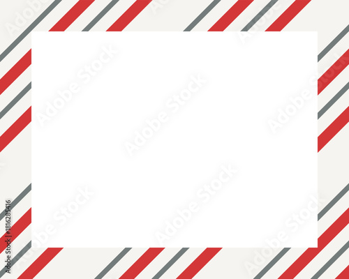 Candy cane christmas frame with blank space. Christmas border. Merry Christmas Candy cane frame card elements decoration. New Year picture frame ribbon. Xmas striped border. Banner or christmas card.