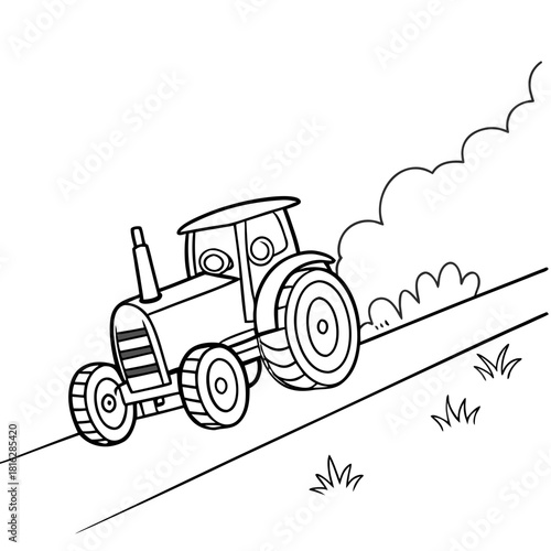 Tractor with Smoke Trail