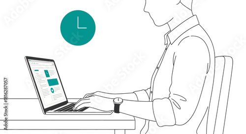 Efficient time management and productivity illustration for modern professional work schedule