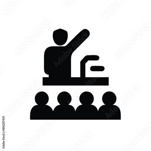 Public Speaker Giving A Presentation Icon