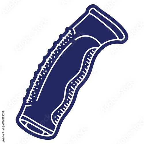 Contoured Handle Design in Dark Blue and White Graphic Element for Ergonomics and Comfort