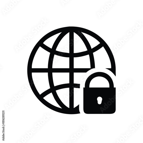 Secured Global Network Access Icon