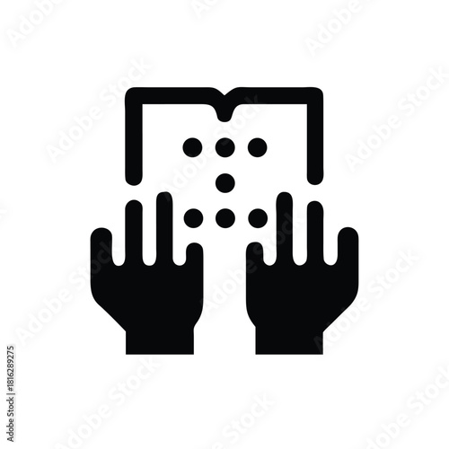 Braille and Hands Icon for Accessibility