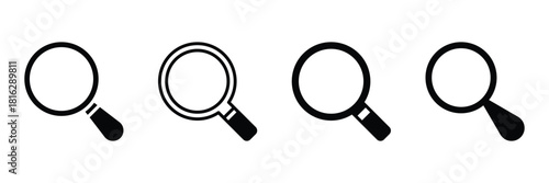 Magnifying glass on SEO icon, rendering vector illustration
