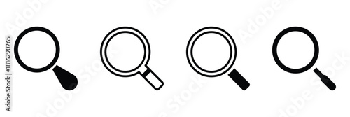 Search magnifying glass icon vector symbol on white background. Loupe icon vector, Symbol, logo illustrations