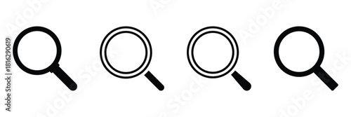 Magnifying glass with handle. Discovery, research, search, analysis concept. Vector icon. Minimal style. Vector illustration. EPS 10