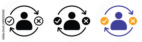 customer behavior icon set. consumer action symbols, user interaction signs, market research insights, shopping habits, buyer journey, analytics elements, vector illustration