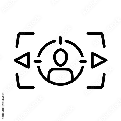 Line icon representing user focus or target selection isolated on