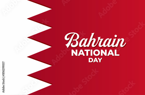 Bahrain National Day. 16 December. Holiday concept. Template for background with banner, poster and card. Vector illustration.