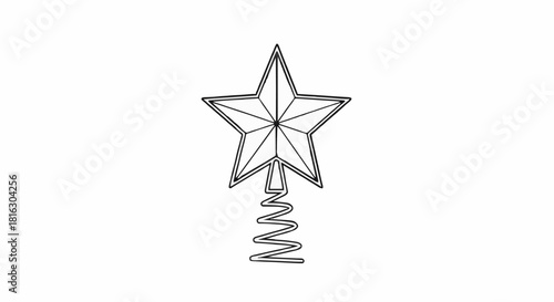 Elegant Simplicity: A Geometric Star Topper in Minimal Outline Style for a Contemporary Holiday Look