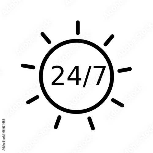 24/7 icon design template SVG
