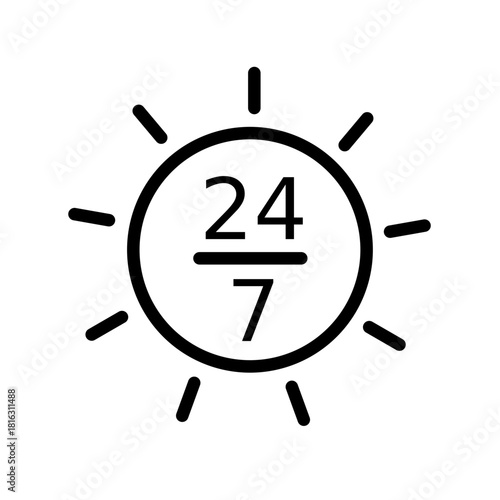 24/7 icon design template SVG