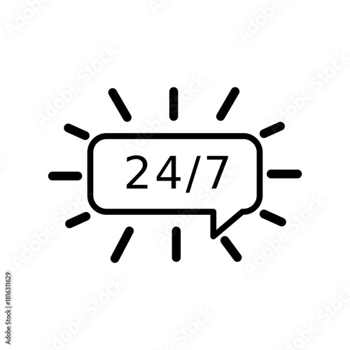 24/7 icon design template SVG