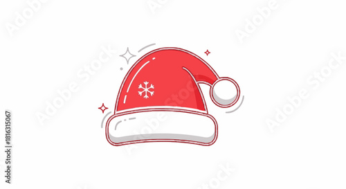A Subtle Holiday Icon: Santa Hat with Clean Curves and Minimal Festive Details for a Modern Christmas Look