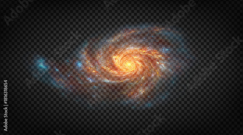 Vector realistic galaxy isolated on the transparent background.