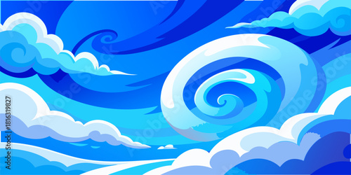 Refreshing Blue Dynamics! Bring the energy of swirling waves and stormy skies into your projects. Perfect for backgrounds, music illustrations, or speed themes!