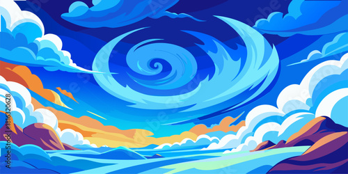 Refreshing Blue Dynamics! Bring the energy of swirling waves and stormy skies into your projects. Perfect for backgrounds, music illustrations, or speed themes!