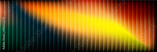 Iridescent futuristic neon ribbed fractal glass texture with vibrant gradient waves and bright smooth fluted curved lines. Bold dynamic design blending radiant neon tones for modern visual art project