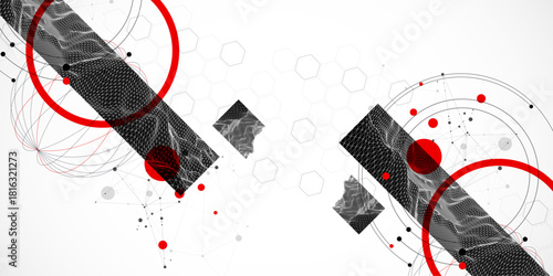 Abstract art background. Modern science or technology art elements. Wireframe surface illustration.