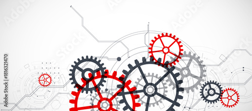 Abstract technology background. Cogwheels ART theme. Vector illustration