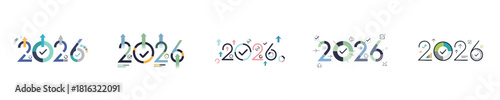 Time Management Timely Success 2026 Vector Collection Modern Flat Design for Achievement Progress Efficiency