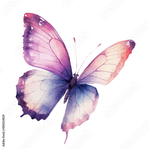 Watercolor_style_painting_of_hand_painted_butterfly_Simple Hand-painted watercolor style, vectorized, painting style, vector set available in EPS