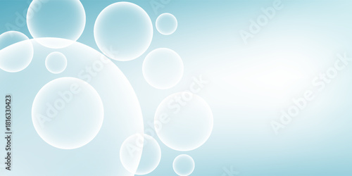 Abstract light blue gradient background and bokeh effect. Blurred water backdrop. Vector illustration design circle white good nice