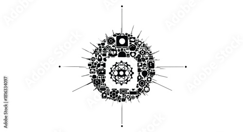 Intricate abstract geometric pattern radiating outward with detailed central design.