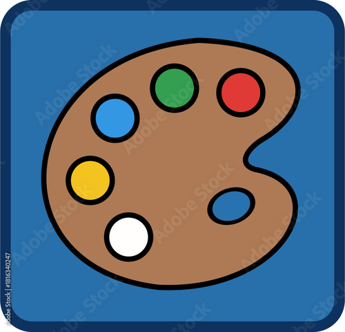 A color pallete of painting vector