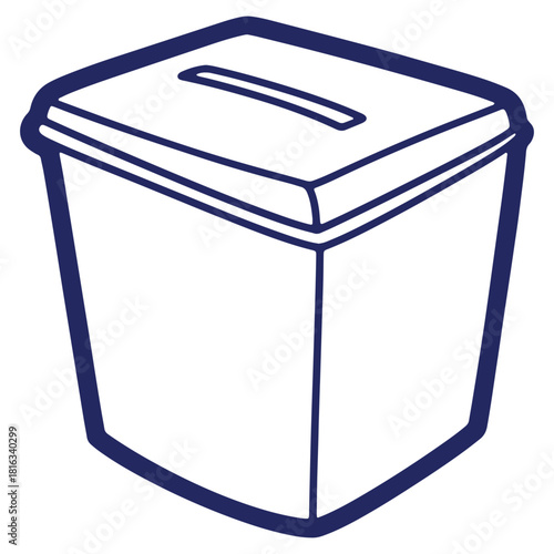 Illustration of a ballot box representing democratic process and civic participation in elections for a better future