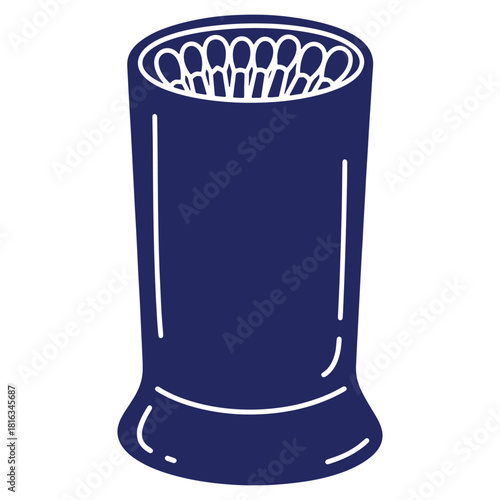 Matches in Container Vector Illustration Fire Safety Ignition Source Graphic Element Matchsticks in Holder Concept for Creative Projects