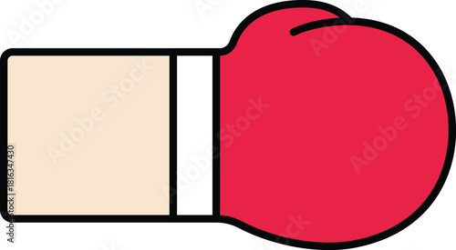 a single red boxing glove on white background
