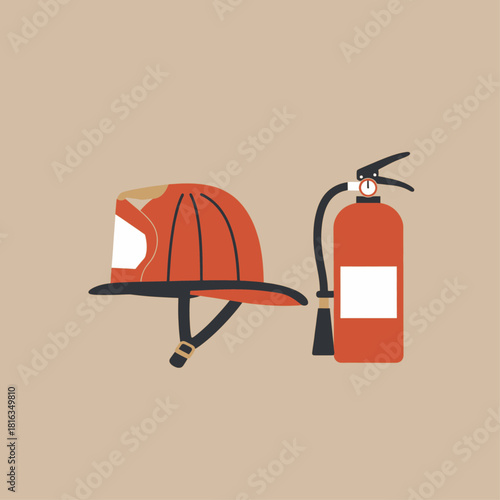 An illustration of an orange tractor and a green combine harvester working in a field.