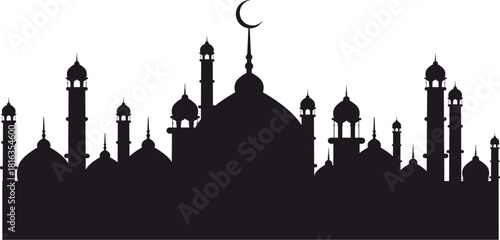 silhouette of mosque in istanbul