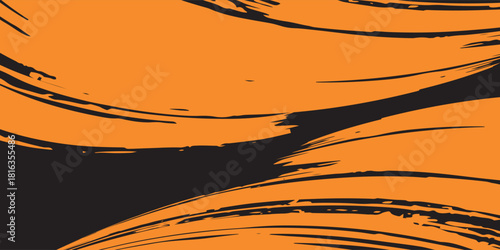 orange black brush Car sticker wrap pattern banner abstract sporty lines black orange color combination grunge brush modern.